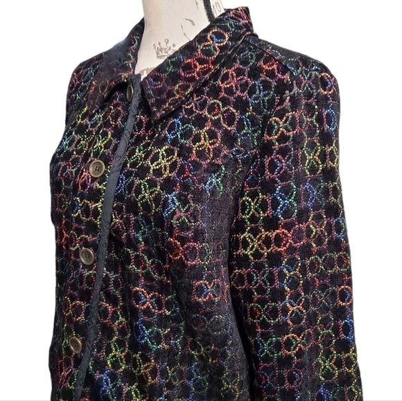 Christopher & Banks Rainbow Tweed Blazer XL Vintage Boho Suit Jacket Lined - Picture 8 of 13